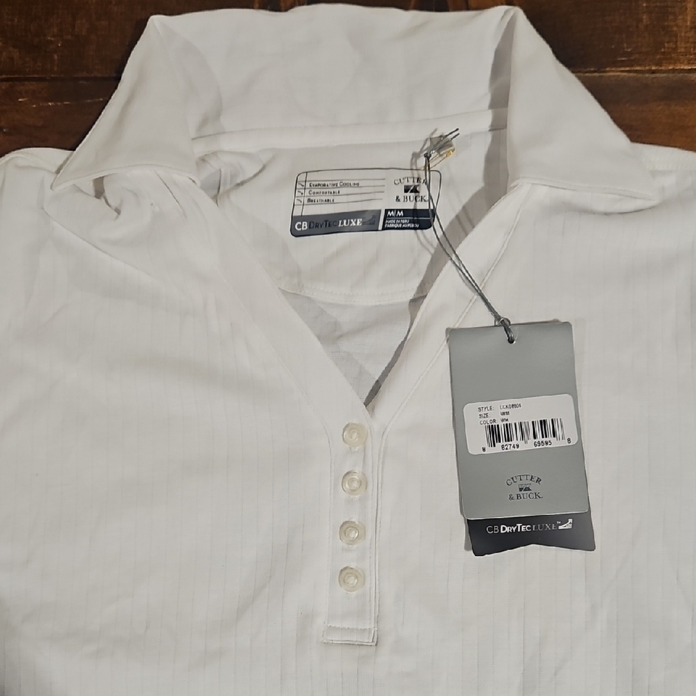 Cutter & Buck Women's White Button Down Shirt - Picture 3 of 5